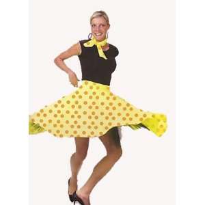 50s Yellow Sock Hop Rock n Roll Fancy Dress Costume   Size US 8 12 