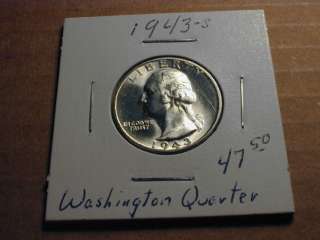 Washington Silver Quarter 1943 S,Ch.UNC *  