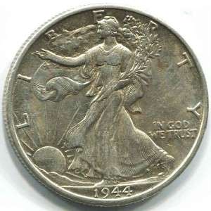 1944 D ★★★ AU+ WALKING LIBERTY HALF AS SHOWN IN PICTURES 