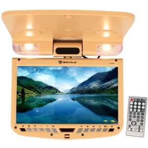   beige 9 Inch Flip Down Monitor with DVD Player + Speaker ( Beige/Tan