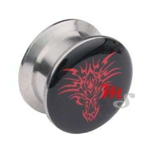  Dragon Logo Ear Plug Stash Earlets 9/16 gauge Pair NEW Jewelry