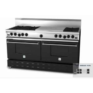   Range RNB 60 Inch Propane Gas Range With FrenchTop   Black Appliances