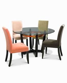   Room Furniture, Round 5 Piece Set (Table and 4 Microfiber Chairs