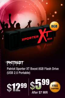 Patriot Xporter XT Boost 8GB Flash Drive (USB 2.0 Portable)