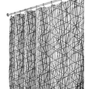   Abstract X Long Shower Curtain, Black/White, 72 Inches X 96 Inches