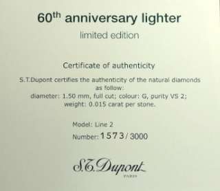 ST DUPONT SOLITAIRE 60 ANNIVERSARY L2 LIGHTER BNIB  