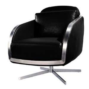    Lido Leather Accent Chair Leather Black Furniture & Decor