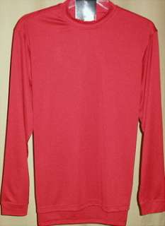 ADIDAS climalite long sleeve brushed mock neck Lg(red)  