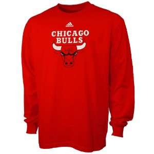  adidas Chicago Bulls Red Youth Primary Logo Long Sleeve T 