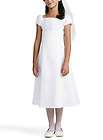   10 White Satin & Organza Beaded Empire Waist Communion Dress NEW #235