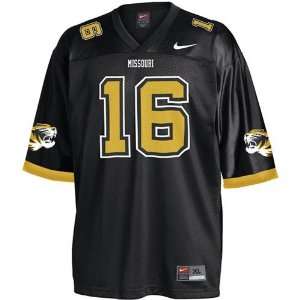   Tigers #16 Black Youth Replica Football Jersey