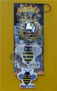 BEE OTCH AIR FRESHENER, KEYCHAIN AND DISCO BALL FROM THE TRANSFORMERS 