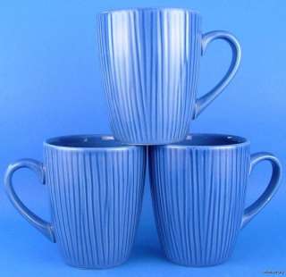Alco Industries 3 Coffee Latte Mugs Cobalt Blue Glaze  