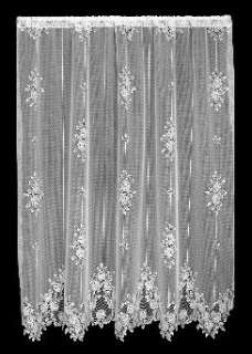 Heritage Lace White TEA ROSE Curtain Panel 60Wx84L  