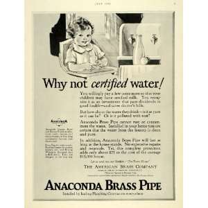  1925 Ad American Anaconda Brass Water Pipe Plumbing 