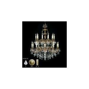 American Brass and Crystal CH9581 A 10G TB Rosetta 20 Light Two Tier 
