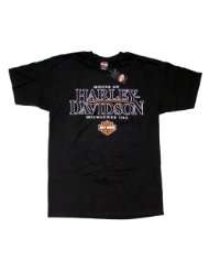 House of Harley Mens Short Sleeve T Shirt. Graphics. Black. 302960750