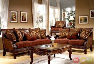 Formal Antique Style Luxury Sofa & Love Seat Traditional Living Room 