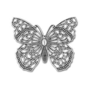 Antique Silver Plated Brass Lacy Butterfly Link Arts 