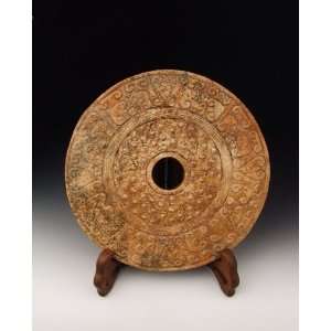  One Carved Jade Bi Disk from Spring&Autumn Period, Chinese Antique 
