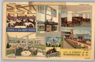 Linen Postcard ODonnells Sea Grill Washington DC  