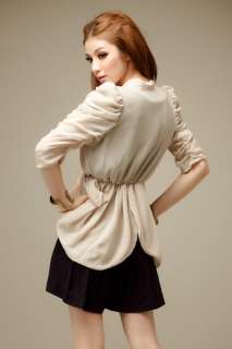 Flyaway sheer chiffon cardigans ruched drape coat light weight blazer 