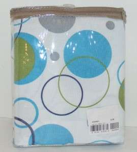   green blue circles dots fabric shower curtain galaxy lime turquoise