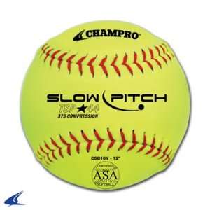   Slow Pitch 12 Optic Yellow Softball (One Dozen)