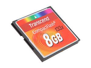      Transcend 8GB Compact Flash (CF) Flash Card Model TS8GCF133