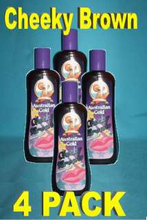 Australian Gold CHEEKY BROWN 4 PACK Tanning Bed Lotion  