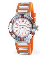 Swarovski Watch, Womens Swiss Octea Sport Orange Rubber and Crystal 