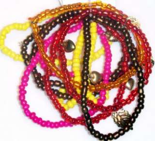 NWT 10 Teen/Boho/Gypsy Autumn Beaded Bracelets w/Charms  