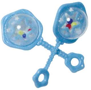 Use these mini blue baby rattles for cupcakes, cakes, cookies, baby 