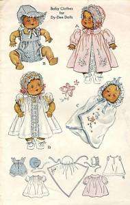 VINTAGE 13 DY DEE BABY DOLL CLOTHES Pattern 632  