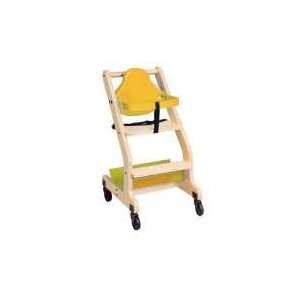   KB318 07 Hardwood Bistro High Chair with Yellow Seat 