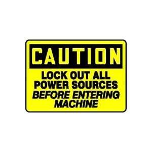  CAUTION LOCK OUT ALL POWER SOURCES BEFORE ENTERING MACHINE 