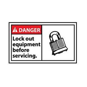  Graphic Machine Labels   Danger Lock Out Equipment Before 