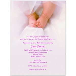  Pink Toes Baby Shower Invitations   Set of 20 Baby