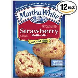 Martha White Muffin Mix, Strawberry, 7 Ounce Packages (Pack of 12 