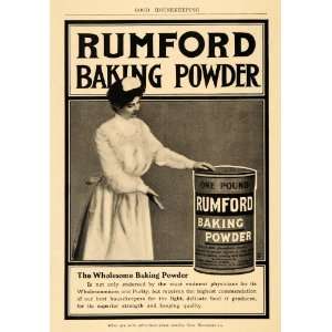  1904 Ad Rumford Baking Powder Cooking Maid Food Baking 