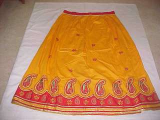   Golden DAZZLING Skirt Sari BANJARA Lengha BALLROOM Belly DANCE  