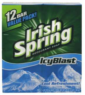 IRISH SPRING BATH BAR SOAP ICY BLAST 4 OZ 12 COUNT  