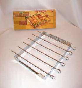   KEBAB SET OF 6 SKEWERS AND GRILL RACK FOR USE ON BBQ GRILL  
