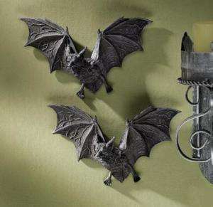 Four Vampire Bats Wall Plaque Sculpture Scary Creatures  