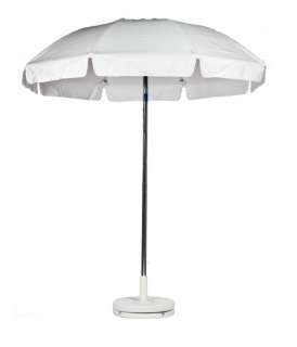 White Sunbrella Fiberglass Tilt Beach Umbrella  