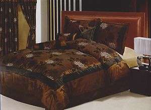 Queen Size Bed in a Bag 7pcforter Bedding Set Brown  