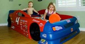 BOYS RACE CAR BED   TWIN / CRIB   FUN NASCAR RACECAR  