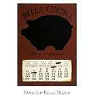 Tuscan Distressed Pig Calendar Chalkboard Bella Cucina