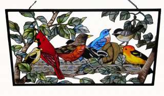 bird design features a beautiful Cardinal, Goldfinch, Robin, Blue Bird 