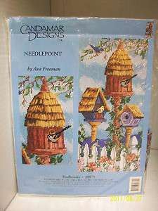 CANDAMAR NEEDLEPOINT KIT BIRDHOUSES 8X16 AVA FREEMAN  